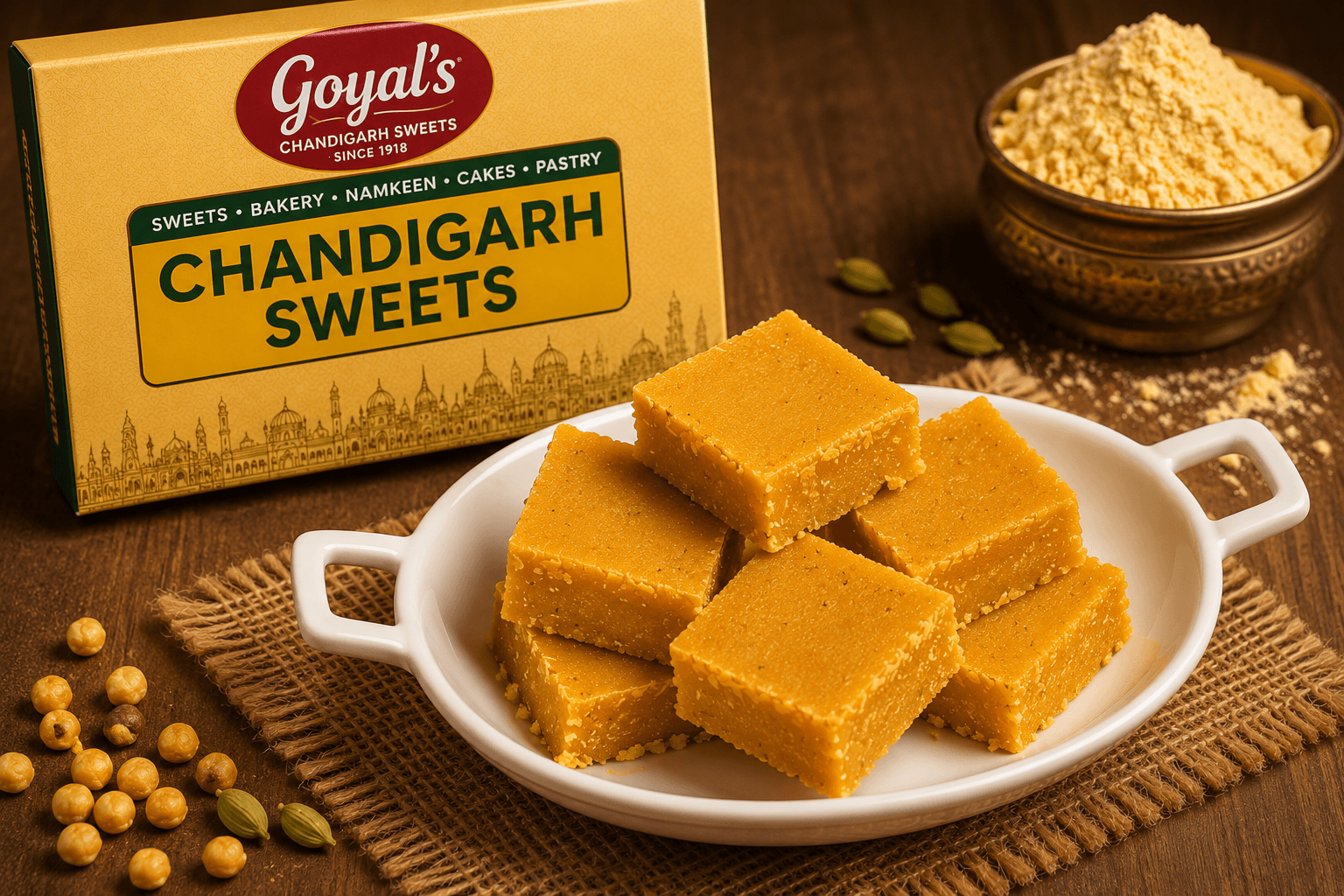 Besan Barfi sweet box