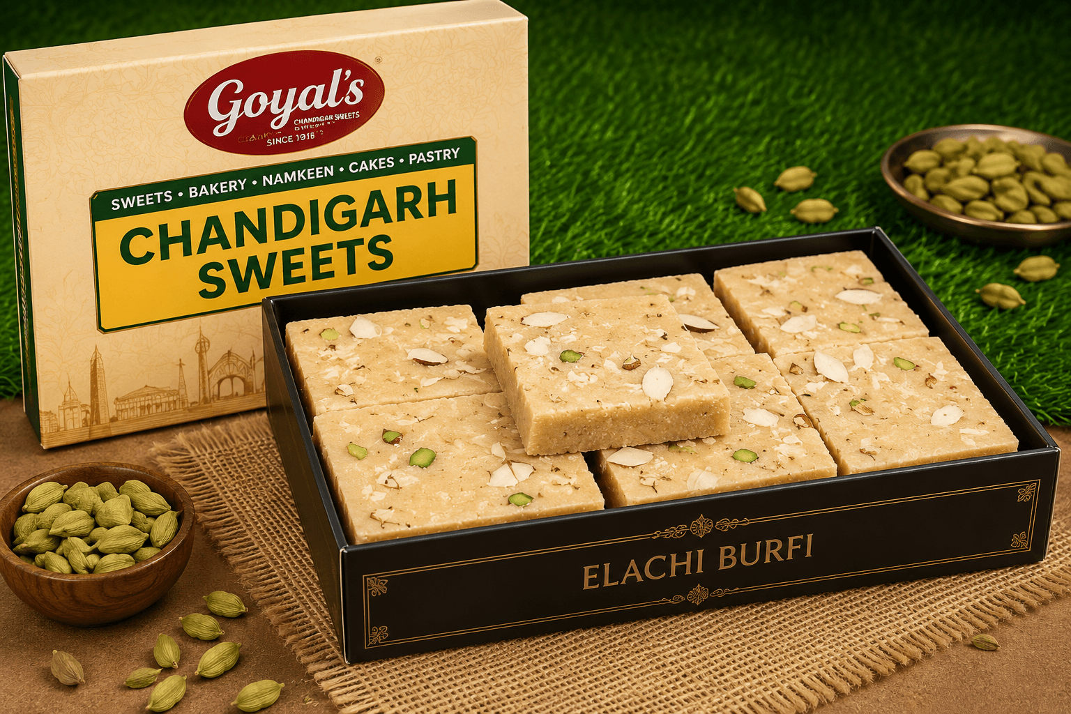 Elachi Barfi sweet box